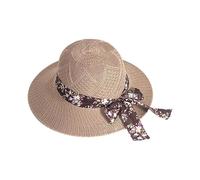 MMOOVV Imitation Lafite Hat Summer Women Sun Hat Sun Protection Parasol Large Brim Hat Beach Hat Elegant (Coffee, One Size), coffee, One Size