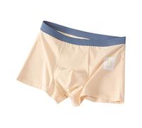 MMOOVV Men's Underwear Boxer Shorts, Soft Comfortable Cotton Underwear Boxer Shorts Men's Set (Beige, L), beige, L