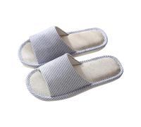 MMOOVV Soft Slippers for Women Open Toe Cotton Memory Foam Slip On Slippers Linen Slippers Use for Indoor Outdoor Women Shoes, sky blue, 6 UK