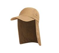 MMOOVV Sporty Sun Hat with Neck Protection, Outdoor Hat, Breathable and Water-Repellent, khaki, One Size