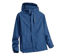 MMOOVV Windproof and Waterproof Removable Two Piece Jacket Top for Men Autumn Winter with Hood, blue, XXL
