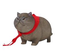 MMOS Plump Cat Statue Figure for Table Decor in Polyresin with Intricate Details - Gift for Cat Lovers