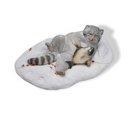 MMOS X JXK Pallas's Cat Statue Wildlife for Home Decor, Durable Polyresin with Intricate Details, Animal Sculpture for Men Dad Birthday