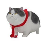 MMOS X JXK Resin Fat Cat Statue Plump Cat Figurine for Table Decor Durable Polyresin with Intricate Details Gifts for Cat Lovers