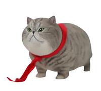 MMOS X JXK Resin Fat Cat Statue Plump Figurine for Table Decor - Durable Polyresin With Intricate Details - Gifts for Cat Lovers