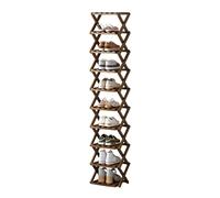 MMOU Collapsible Shoe Rack Organizer 10-Tier Slim Shoe Shelf, Bamboo Shoe Rack, Vertical Shoe Tower for Entrance, Living Room, Hallway, Wood Color (Color : Brown, Size : 26 * 26 * 159)