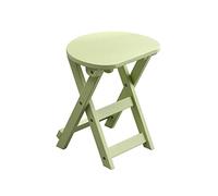 MMOU Stools to Sit on Folding - Kitchen Chairs Folding Bars, Stool Solid Wood Folding Stool Seat Diameter 36cm Lightweight and Portable Seat Height 43cm and 62cm(Light green,43cm)