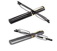 MMOWW 2 Pair Mini Compact Reading Glasses for Men Women Superlight Metal
