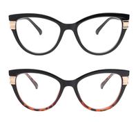 MMOWW Cat Eye Reading Glasses Blue Light Blocking Readers Glasses for Women | with Spring Hinge, Computer Readers