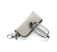 MMOWW Foldable Reading Glasses for Men and Women with Telescopic Rod with Zip Key Ring Mini Anti Blue Light Glasses (Grey, +2.0)