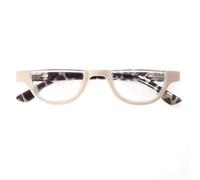 MMOWW Half Moon Reading Glasses for Women Men Mini Semi Half Frame Readers | Blue Light Blocking, with Spring Hinge, Computer Readers
