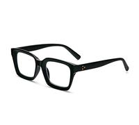 MMOWW Oversized Reading Glasses for Women - Anti Blue Light Glasses with Square Frame (Black, +1.5)