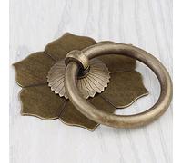 MMQGQ Antique Bronze Door Knocker, Retro Brass Flower-shaped Door Handle, Anti-rust Door Ring For Front Door/Rustic Wooden Door,7cm Diameter