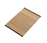 MMQGQ Bamboo Small Table Runner With Brown Fabric Border,waterproof Teahouse Tablemat, Non-slip Heat Insulation Placemats(Size:30×40cm)