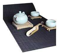 MMQGQ Black Bamboo Table Runner，Curable & Cuttable Non-slip Tea Mat,Heat-Insulation Washable Placemats For Long Dining Table Mats，Multi-size(Size:50×300cm)