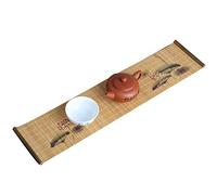 MMQGQ Chinese-style Zen Print Table Runner, Non-slip Heat Insulation Decor Placemat For Small Tea Coffee Tablemats, Easy To Wipe/curlable, 10×45cm/3.9×17.7in