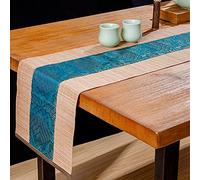 MMQGQ Japanese Style Bamboo Table Runner, Colorful Art Cloth Placemat, Tea House Dining Table Heat Insulation Washable Tea Mat, Wipe Clean(Size:30×150cm,Color:D)
