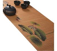 MMQGQ Natural Bamboo Silk Printing Table Runner, Japanese Zen Tablemat For Home Restaurant Decor Placemats, Washable Place Mats，natural Wood Color(Size:30×135cm)