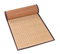 MMQGQ Natural Bamboo Table Runner With Brown Fabric Border,Simple Hand-woven Heat Insulation Table Mats，Washable Placemats For Dining Table Cloth(Size:40×90cm)