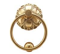 MMQGQ Retro Flower-shaped Brass Door Knocker, Antique Thickened Anti-rust Door Handle, Front Door Decoration Accessories For Garden Courtyard(Color:C)