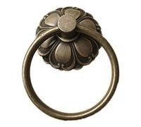 MMQGQ Retro Flower-shaped Brass Door Knocker, Antique Thickened Anti-rust Door Handle, Front Door Decoration Accessories For Garden Courtyard(Color:A)