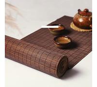 MMQGQ Simple Bamboo Table Runner,Retro Hand-woven Placemats，Brown Teahouses Heat-insulating Washable Tea Mats,Brown(Size:30×210cm)