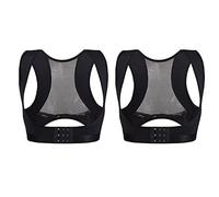 MMRTDJDR 2 Packposture Corrector Clavicle Spine Back Shoulder Lumbar Support Corset Correction Comfortable Breathable Skin-Friendly Thin Invisible Correct The Hunchback,Two Black,XL
