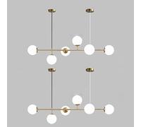 MMRTDJDR 6-Light E27 Glass Chandelier - 51" Industrial Ceiling Pendant Lamp for Living Room Dining Restaurant & Art Decoration Northern European Style