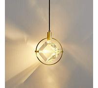 MMRTDJDR 7W Led Crystal Glass Pendant Light Fixture Copper Postmodern Hanging Light Nordic Creative Indoor Adjustable Height Chandelier for Restaurant Ceiling Lamp,a