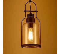 MMRTDJDR American Retro Loft Hanging Light Industrial Ceiling Pendant Restaurant Entrance Bedroom Bedside Lamp Aisle Warehouse Balcony Glass Lantern