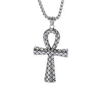 MMRTDJDR Ankh Cross Pendant Necklace Retro Egyptian Steel Individuality Cultural Symbol Unisex Jewelry