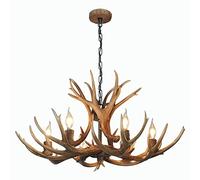 MMRTDJDR Antler Chandelier 6 Light,Deer Horn Chandeliers Vintage Style Ceiling Light Amercian Rustic for Living Room,Dining Room,Balcony Bar and Cafe
