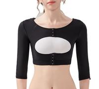 MMRTDJDR Arm for Women Post Surgical Slimming Compression Garment Raised Back Neck Full Zip Sleeves Tops Shapewear