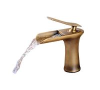 MMRTDJDR Bathroom faucets for Sink 1 Hole Vanity Faucet Waterfall tap Bronze Retro Black, B(Antique A)