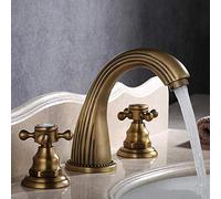 MMRTDJDR Bathroom Sink Faucet 3 Hole Antique Brass Split Hot and Cold for Sink-A(B)