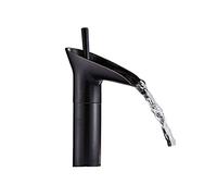 MMRTDJDR Bathroom Sink Faucet Vanity Single Handle one Hole faucets for 1 Antique Brass Waterfall Black, A(Antique A)