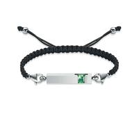 MMRTDJDR Birthstone Crystal Cube Urn Bracelet for Ashes Braided Rope Adjustable Bangle Cremation Memorial Jewelry Keepsake for Women Men-Silver-Green