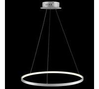 MMRTDJDR Bracket Light Circle Led Pendant Light Metal Acrylic Suspended Chandelier Adjustable Island Hanging Lamp for Living Room Kitchen Bedroom,White+Stepless Dimming,80Cm 50W