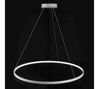 MMRTDJDR Bracket Light Circle Led Pendant Light Metal Acrylic Suspended Chandelier Adjustable Island Hanging Lamp for Living Room Kitchen Bedroom,White+Neutral Light,60Cm 38W