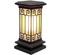 MMRTDJDR Bracket Light Classical Chinese Style Waterproof Metal Pillar Light Household Villa Fence Outdoor Post Lantern E27 Graden Patio Column Lamp Outside Park Lawn Street Light Stainless Steel