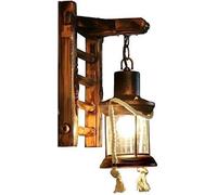 MMRTDJDR Bracket Light Kerosene Lamp Teahouse Restaurant Wall Sconce Creative Solid Wall Lantern Retro Nostalgic Wall Lamp Wood Balcony Wall Spotlights Corridor Aisle Antique Bracket Light Stainless