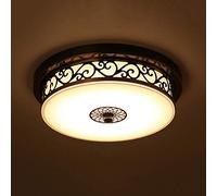 MMRTDJDR Bracket Light Vintage Round Ceiling Light Glass Lamp Shade Led Ceiling Lamp Antique Bronze Metal Ceiling Lighting for Bedroom Living Room Hallway Dining Room,Stepless Dimming,Dia 30Cm