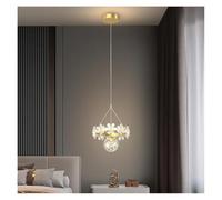 MMRTDJDR Chandelier Light, Luxury Creative Crystal Petal Bedside Pendant Lights Minimalist Single Head Starry Living Room Bedroom Lamp