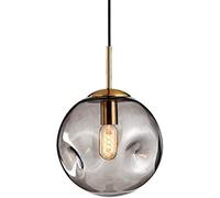 MMRTDJDR Chandelier Wall Light Round Glass Pendant Lighting Ceiling Lamp Adjustable Length Stainless Steel for Living Room Bedroom Cafe Kitchen(Gris)