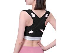 MMRTDJDR Corrector for Women Updated Upper Back Brace Under Clothes Spinal Support to Improve Slouch Prevent Humpback Back Pain Improve More Effective,Black,L