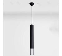 MMRTDJDR Creative Cylinder Pendant Light Led Long Tube Chandelier Iron Wrought Ceiling Plate Hanging Lamps Aluminum Exquisite Droplight for Stairs Dining Room Bedroom,Warm Light,5W-Height 50Cm