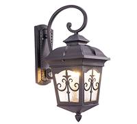 MMRTDJDR Creative Fashion Wall Lantern European Waterproof Wall Light Retro Outdoor Wall Lamp Die-Aluminum Glass E27 Single Head Wall Sconce for Villa Garden Aisle Doorway Fixture/Black/10.2In
