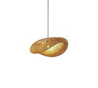 MMRTDJDR Creative Staw Hat Shape Chandelier,E27 Single-head Hanging Light,Ceiling Lighting Fixture,Livingroom Bedroom Decorative Hanging Lamp, Rattan Lampshade