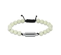 MMRTDJDR Cremation Bracelet for Ashes Memorial Urn Jewelry Handmade Beaded Adjustable Braided Black Rope Bangle Human Pets Keepsake Gift-Light Green