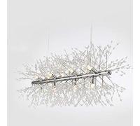 MMRTDJDR Crystal Chandelier Nordic Firework Chandelier Hanging Ceiling Light Fixture Adjustable Pendant Lighting for Living Room Restaurant,Silvery White,92X40Cm(36X16Inch)